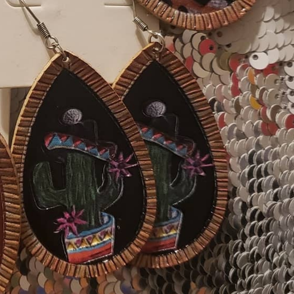 Faux leather earrings